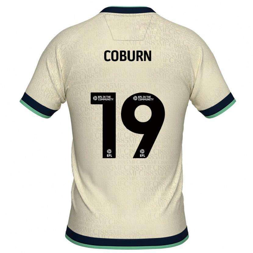 Danxen Bambino Maglia Josh Coburn #19 Champagne Blu Marino Kit Gara Away 2025/26 Maglietta