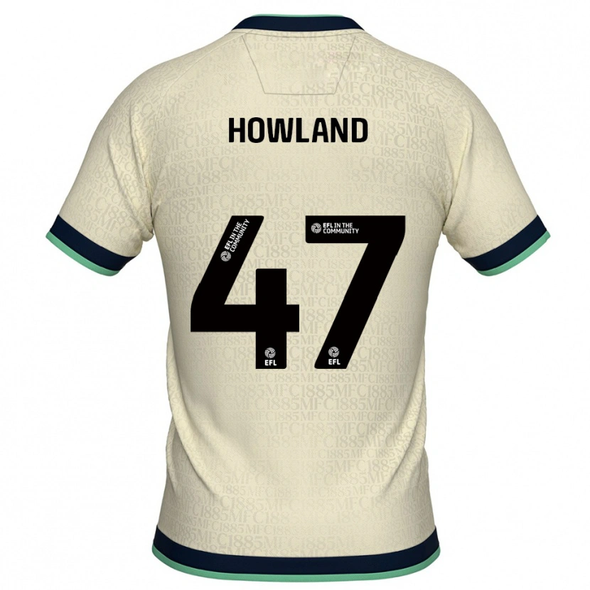 Danxen Bambino Maglia Jack Howland #47 Champagne Blu Marino Kit Gara Away 2025/26 Maglietta