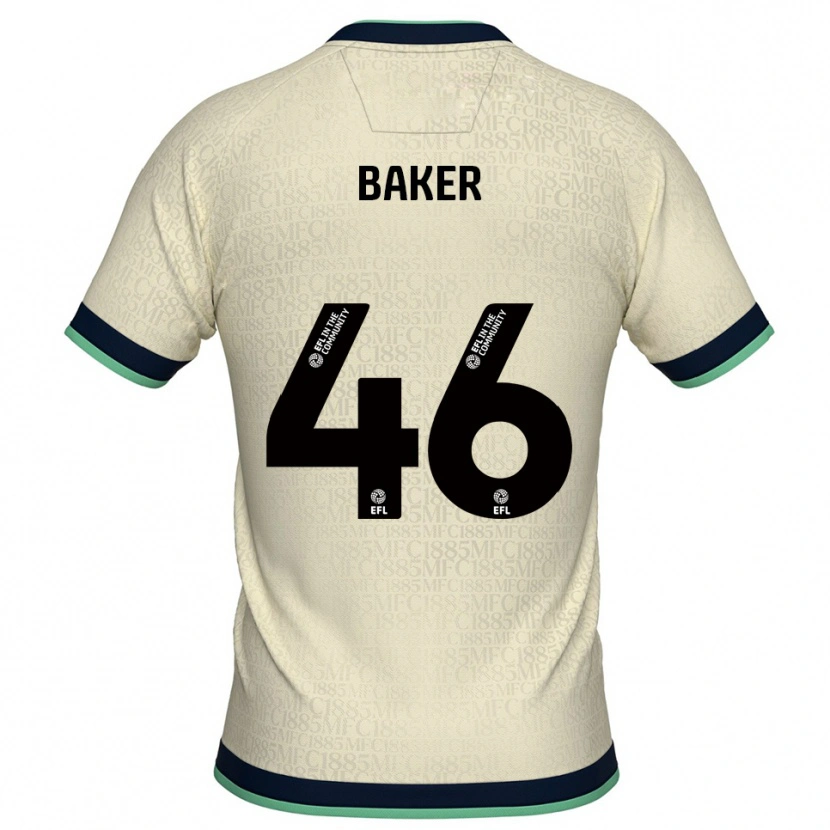 Danxen Bambino Maglia Frankie Baker #46 Champagne Blu Marino Kit Gara Away 2025/26 Maglietta