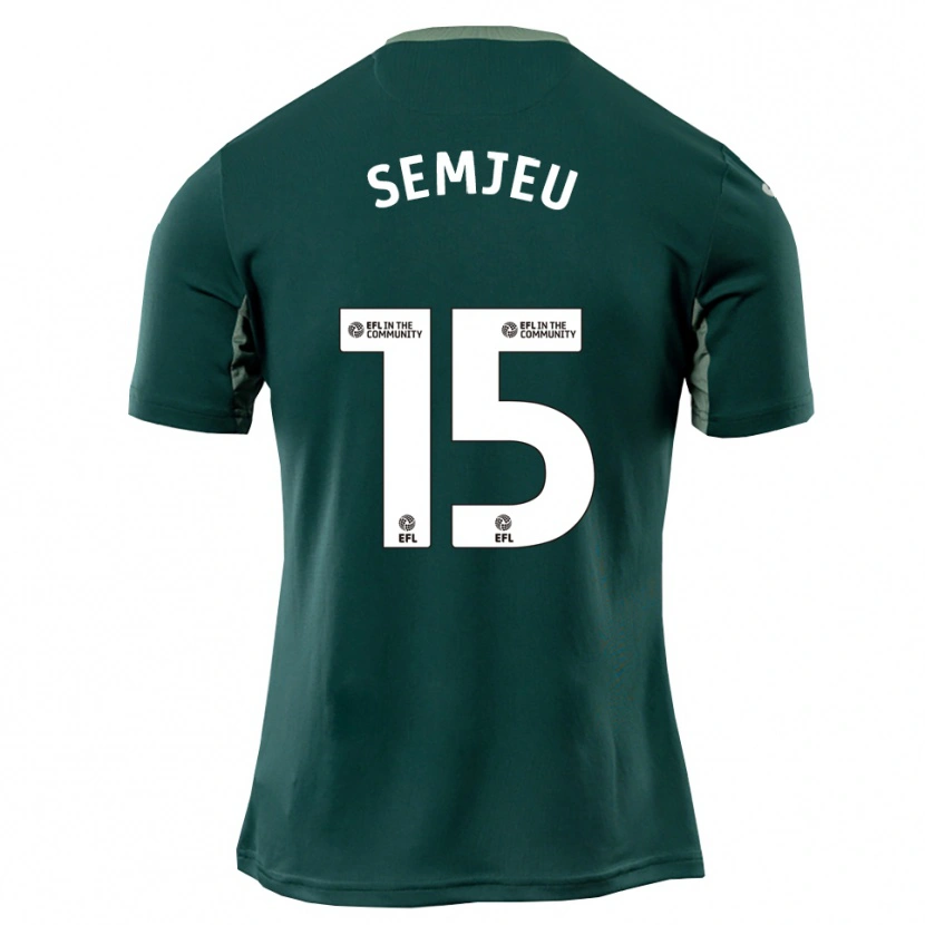 Danxen Bambino Maglia Dylan Semjeu #15 Verde Bianco Viola Kit Gara Away 2025/26 Maglietta