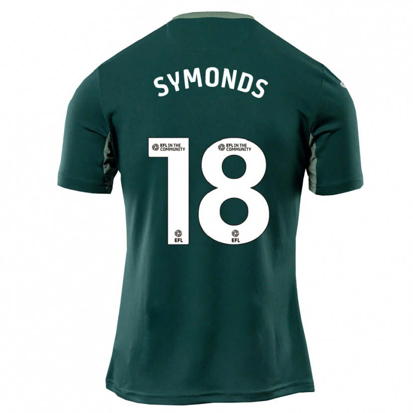 Danxen Bambino Maglia Freya Symonds #18 Verde Bianco Viola Kit Gara Away 2025/26 Maglietta