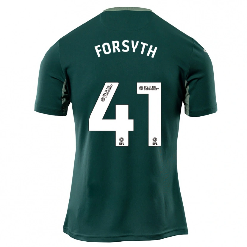 Danxen Bambino Maglia Gabe Forsyth #41 Verde Bianco Viola Kit Gara Away 2025/26 Maglietta