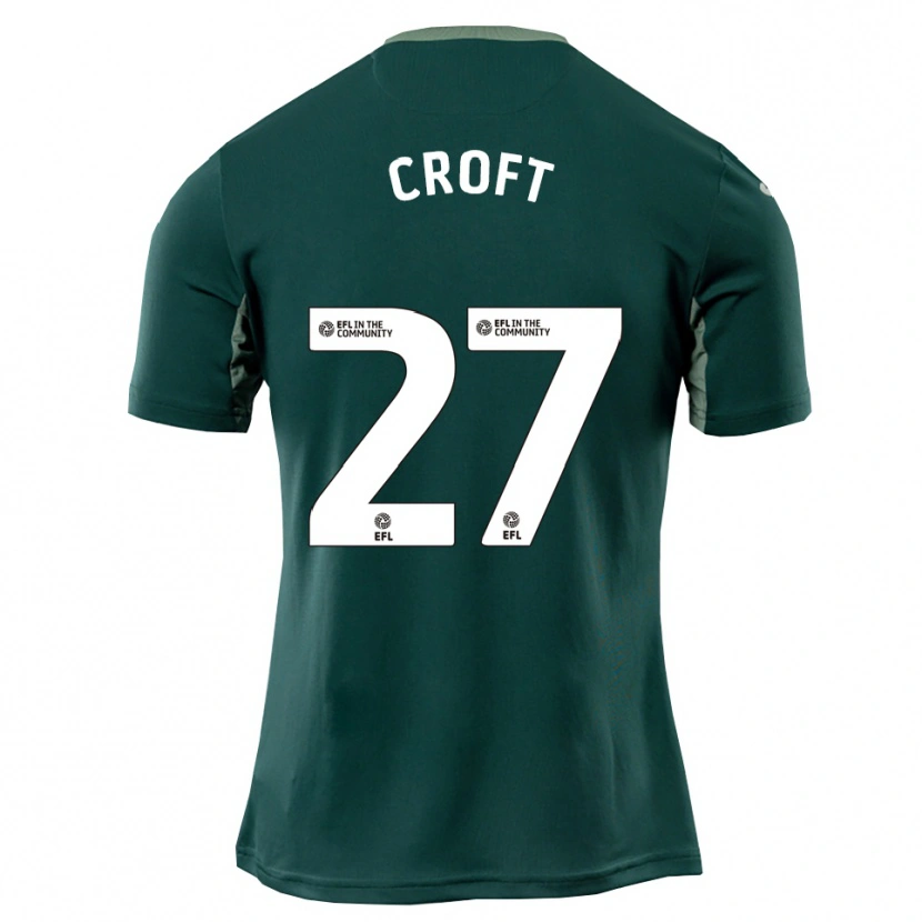 Danxen Bambino Maglia Mary Croft #27 Verde Bianco Viola Kit Gara Away 2025/26 Maglietta