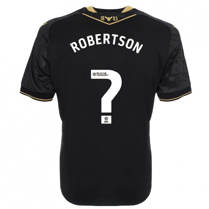 Danxen Bambino Maglia Maddie Robertson #0 Nero Oro Kit Gara Away 2025/26 Maglietta