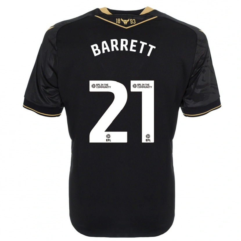 Danxen Bambino Maglia Nicole Barrett #21 Nero Oro Kit Gara Away 2025/26 Maglietta