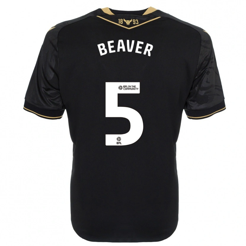 Danxen Bambino Maglia Catherine Beaver #5 Nero Oro Kit Gara Away 2025/26 Maglietta