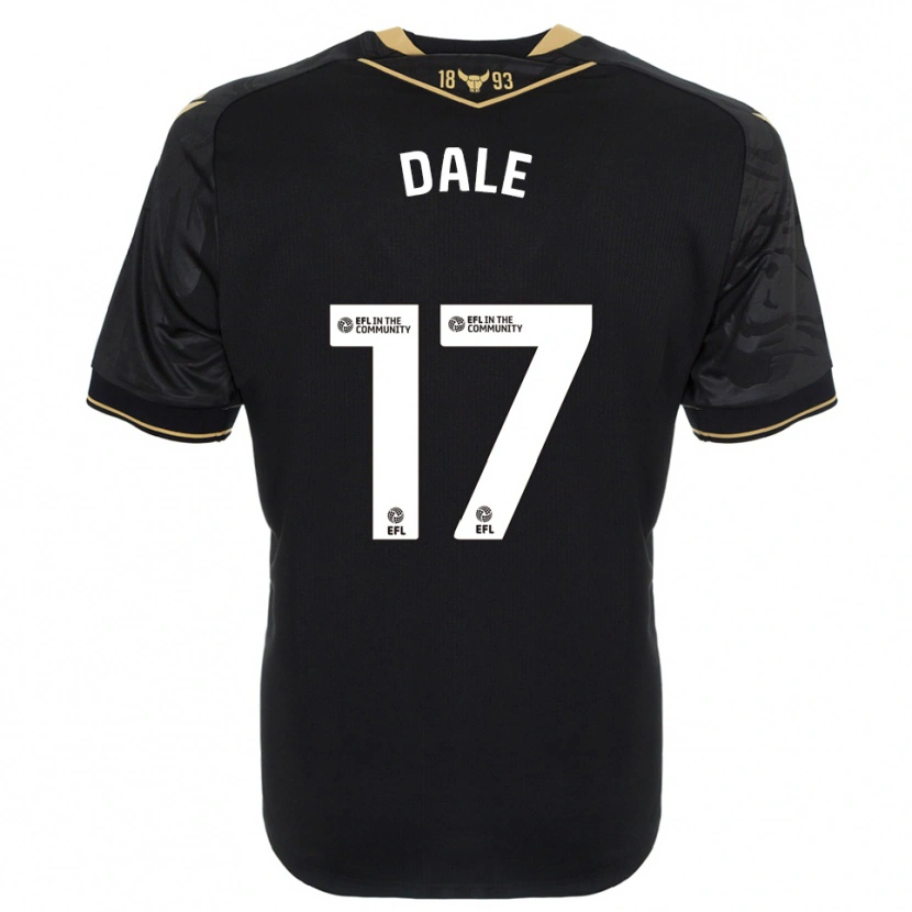 Danxen Bambino Maglia Owen Dale #17 Nero Oro Kit Gara Away 2025/26 Maglietta