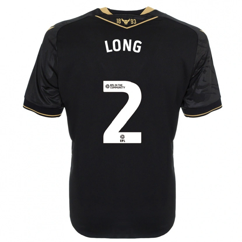 Danxen Bambino Maglia Sam Long #2 Nero Oro Kit Gara Away 2025/26 Maglietta