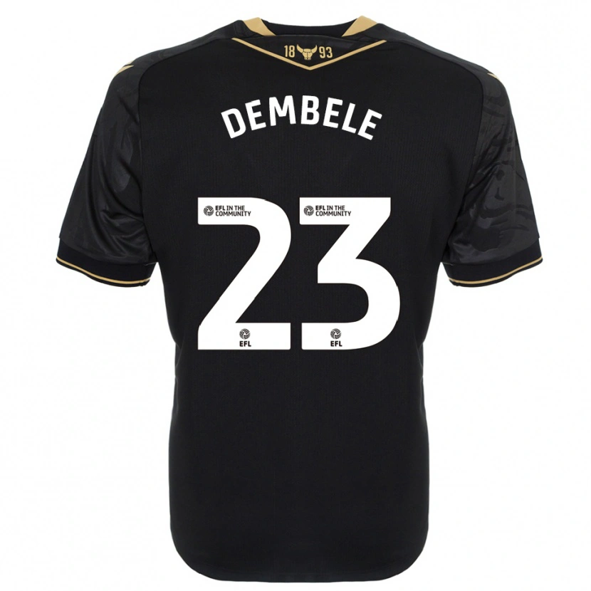Danxen Bambino Maglia Siriki Dembélé #23 Nero Oro Kit Gara Away 2025/26 Maglietta