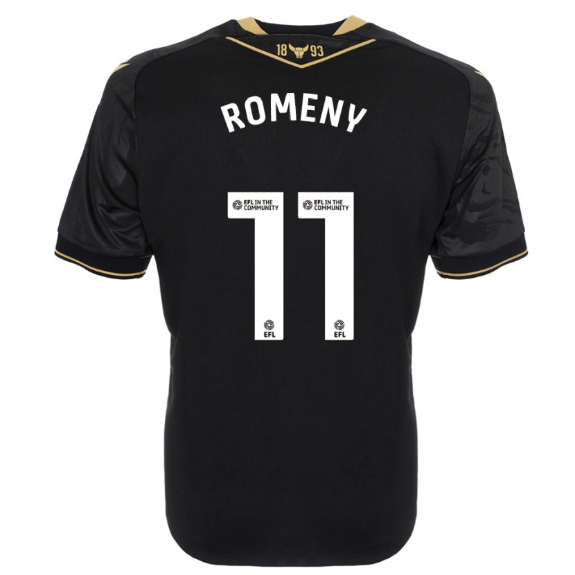Danxen Bambino Maglia Ole Romeny #11 Nero Oro Kit Gara Away 2025/26 Maglietta