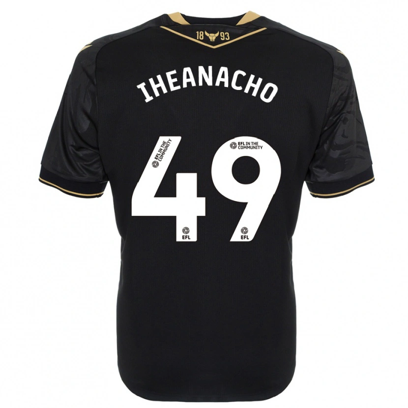 Danxen Bambino Maglia Josh Iheanacho #49 Nero Oro Kit Gara Away 2025/26 Maglietta