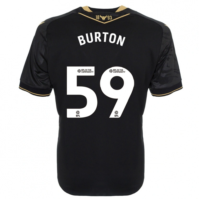 Danxen Bambino Maglia Kasway Burton #59 Nero Oro Kit Gara Away 2025/26 Maglietta