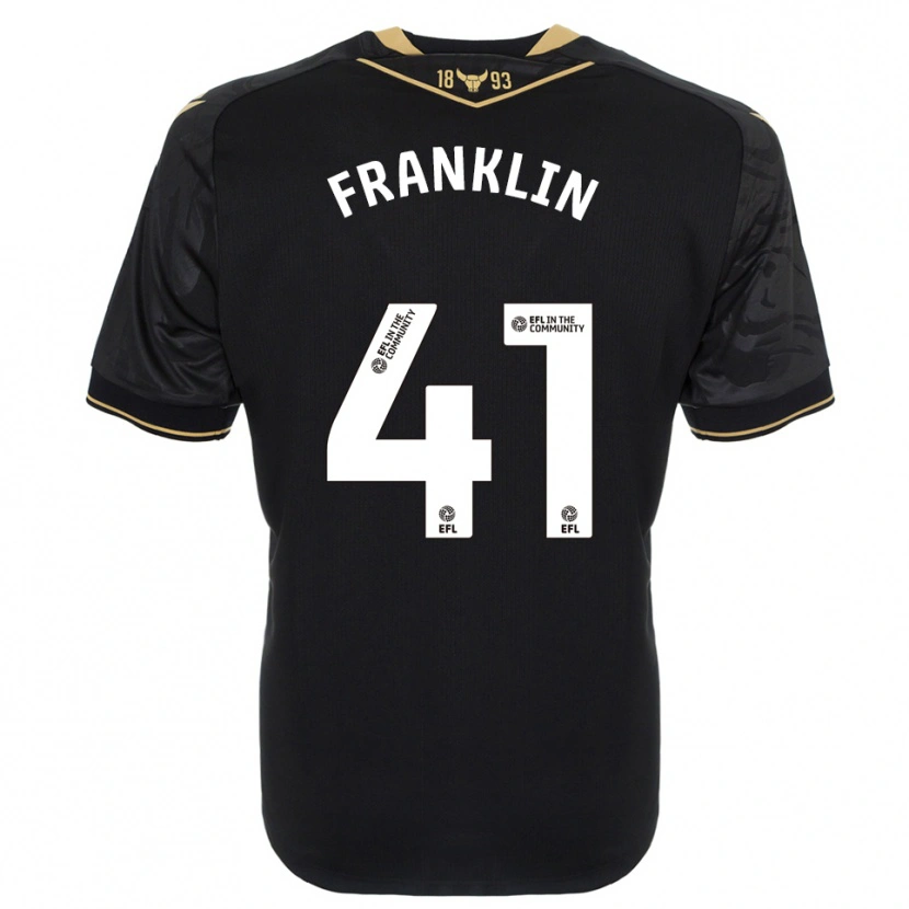 Danxen Bambino Maglia George Franklin #41 Nero Oro Kit Gara Away 2025/26 Maglietta