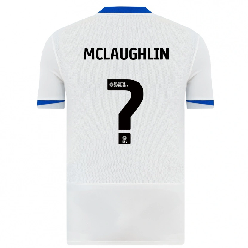 Danxen Bambino Maglia Erin Mclaughlin #0 Bianco Nero Kit Gara Away 2025/26 Maglietta