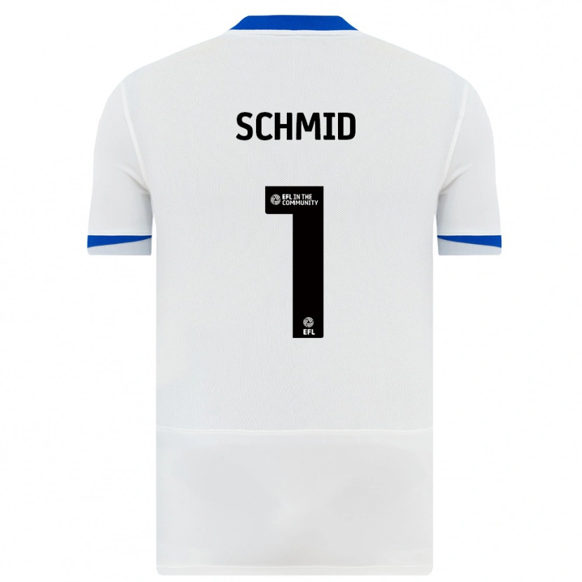 Danxen Bambino Maglia Nicolas Schmid #1 Bianco Nero Kit Gara Away 2025/26 Maglietta