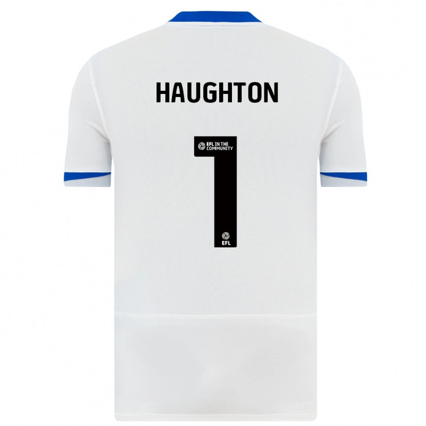 Danxen Bambino Maglia Hannah Haughton #1 Bianco Nero Kit Gara Away 2025/26 Maglietta