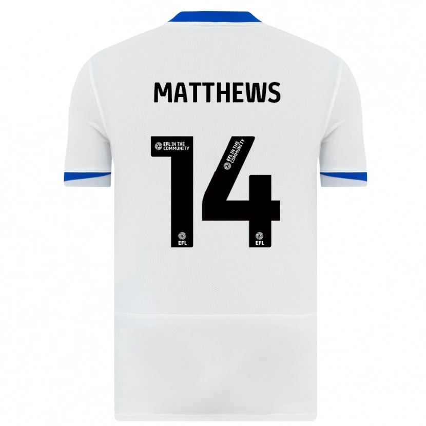 Danxen Bambino Maglia Hayden Matthews #14 Bianco Nero Kit Gara Away 2025/26 Maglietta