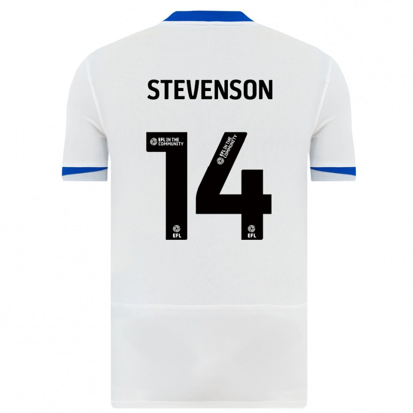 Danxen Bambino Maglia Ben Stevenson #14 Bianco Nero Kit Gara Away 2025/26 Maglietta