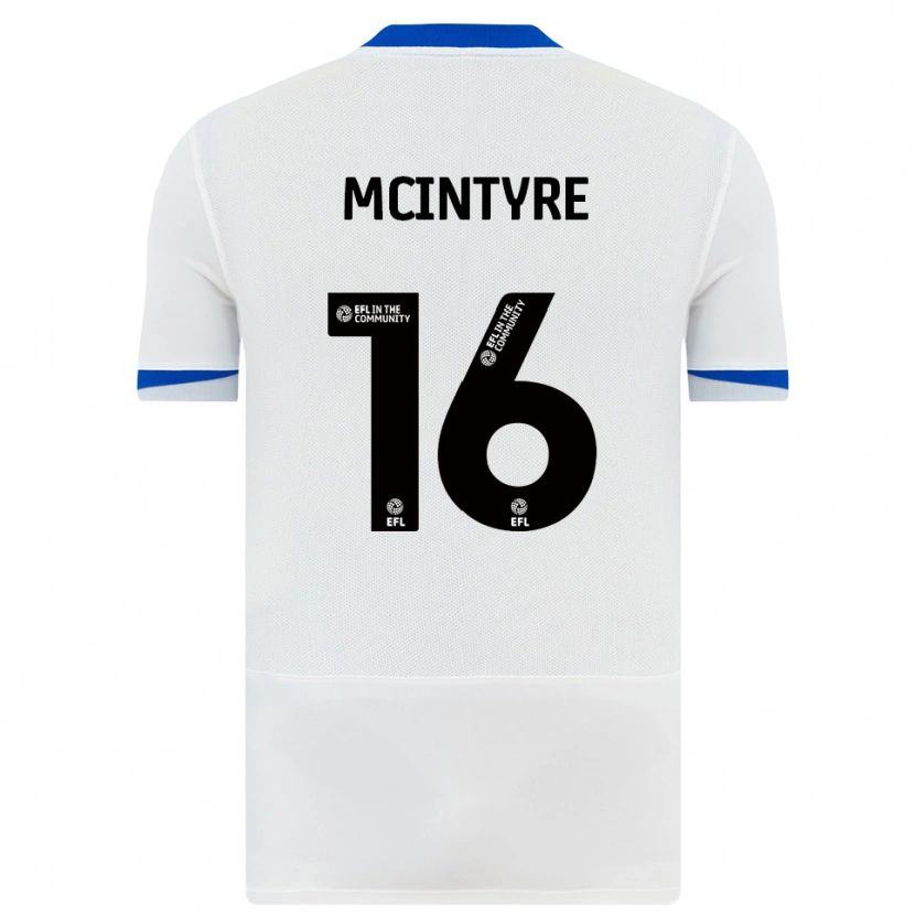 Danxen Bambino Maglia Tom Mcintyre #16 Bianco Nero Kit Gara Away 2025/26 Maglietta