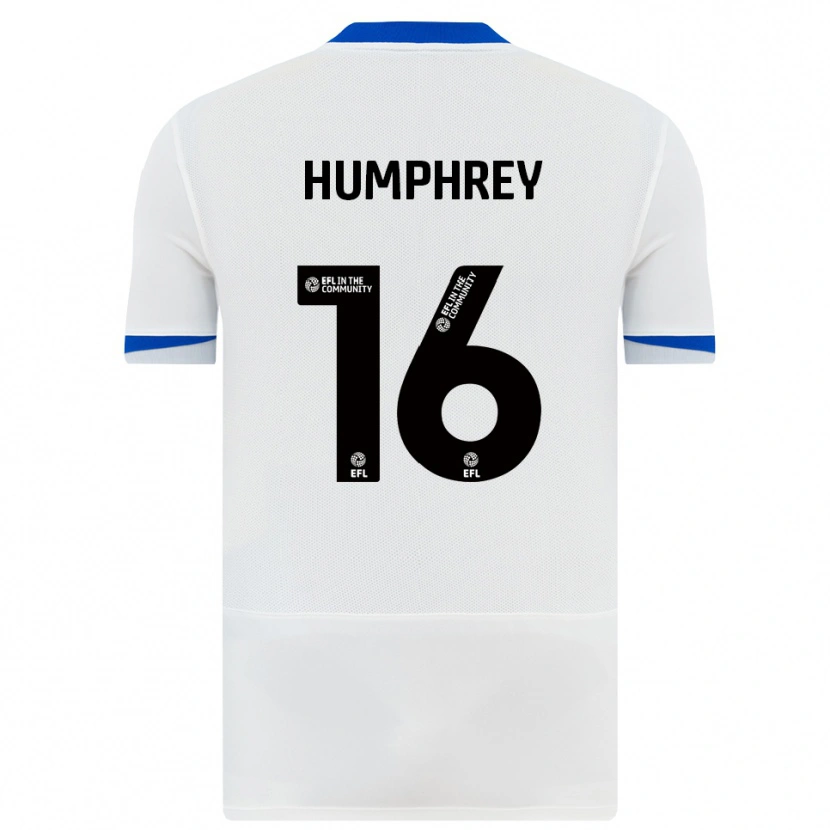 Danxen Bambino Maglia Ella Humphrey #16 Bianco Nero Kit Gara Away 2025/26 Maglietta