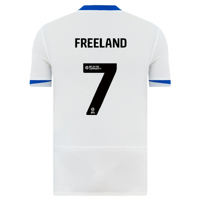 Danxen Bambino Maglia Georgie Freeland #7 Bianco Nero Kit Gara Away 2025/26 Maglietta