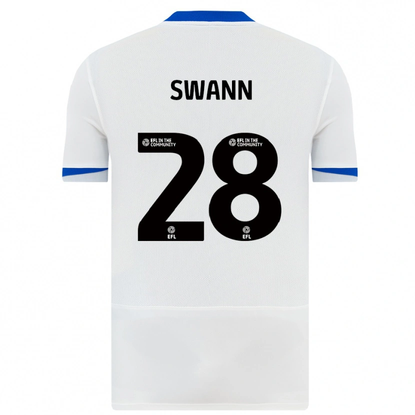 Danxen Bambino Maglia Reuben Swann #28 Bianco Nero Kit Gara Away 2025/26 Maglietta