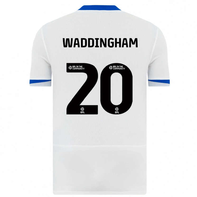 Danxen Bambino Maglia Thomas Waddingham #20 Bianco Nero Kit Gara Away 2025/26 Maglietta