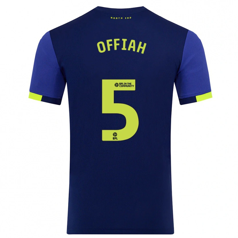 Danxen Bambino Maglia Odeluga Offiah #5 Blu Marino Giallo Kit Gara Away 2025/26 Maglietta