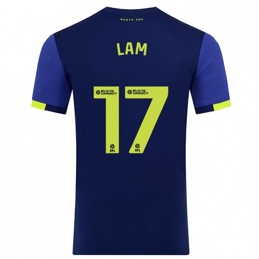 Danxen Bambino Maglia Isaac Lam #17 Blu Marino Giallo Kit Gara Away 2025/26 Maglietta