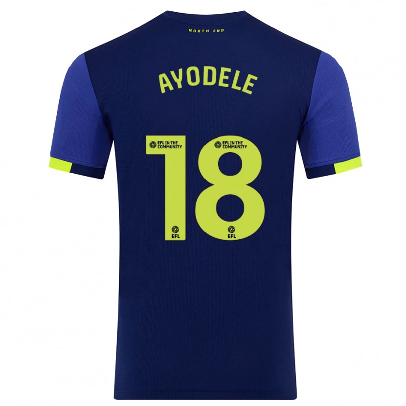 Danxen Bambino Maglia Michael Ayodele #18 Blu Marino Giallo Kit Gara Away 2025/26 Maglietta