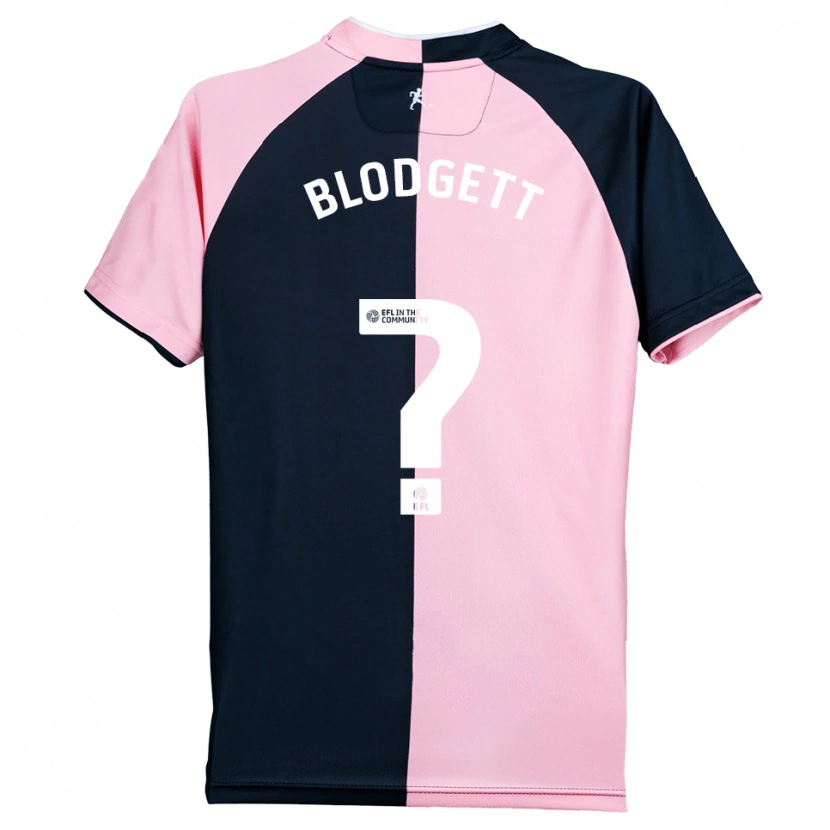 Danxen Bambino Maglia Jo Blodgett #0 Rosa Nero Kit Gara Away 2025/26 Maglietta