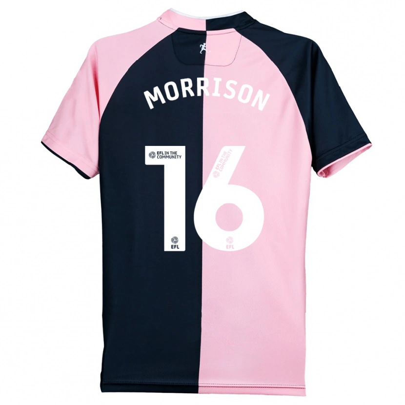 Danxen Bambino Maglia Liam Morrison #16 Rosa Nero Kit Gara Away 2025/26 Maglietta