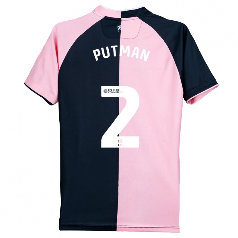 Danxen Bambino Maglia Jaiden Putman #2 Rosa Nero Kit Gara Away 2025/26 Maglietta