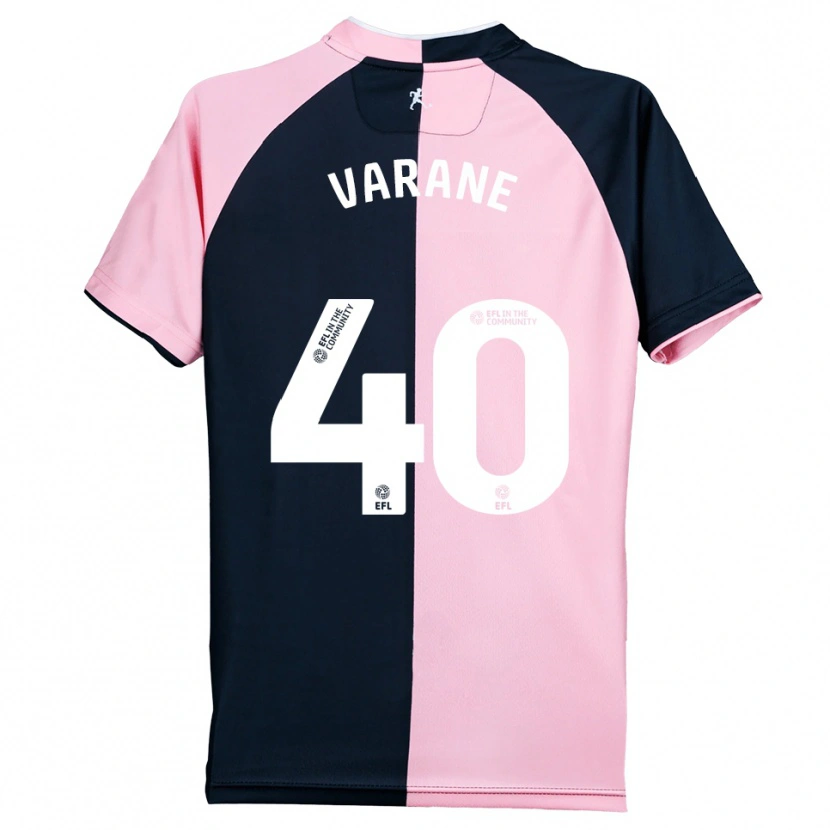Danxen Bambino Maglia Jonathan Varane #40 Rosa Nero Kit Gara Away 2025/26 Maglietta