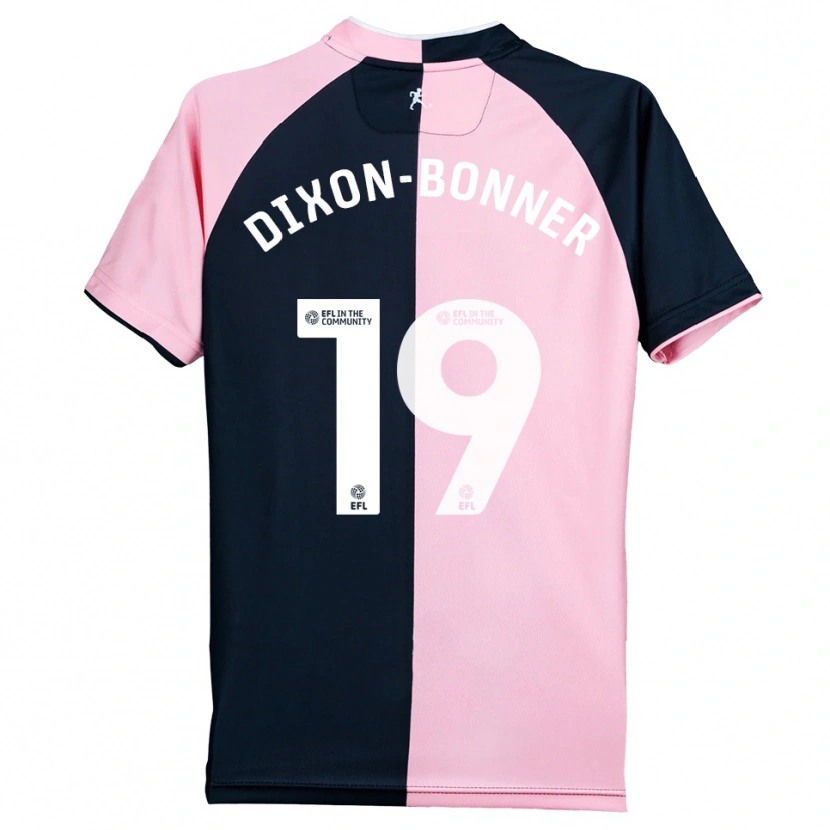 Danxen Bambino Maglia Elijah Dixon-Bonner #19 Rosa Nero Kit Gara Away 2025/26 Maglietta