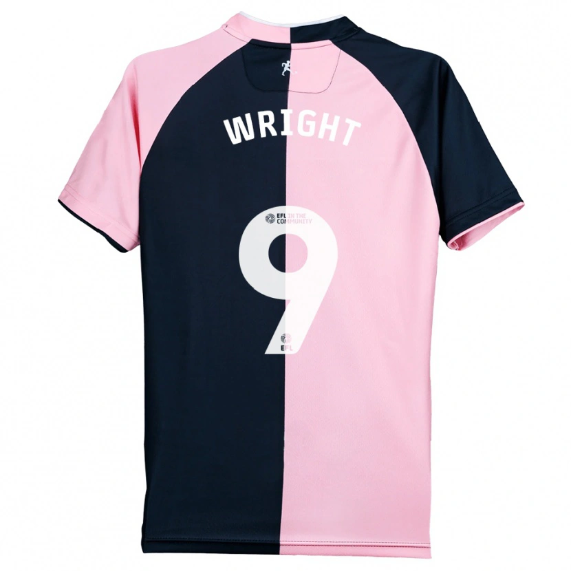 Danxen Bambino Maglia Lukas Wright #9 Rosa Nero Kit Gara Away 2025/26 Maglietta