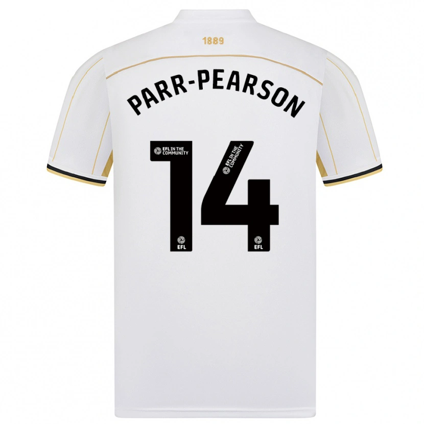 Danxen Bambino Maglia Marley Parr-Pearson #14 Bianco Oro Kit Gara Away 2025/26 Maglietta