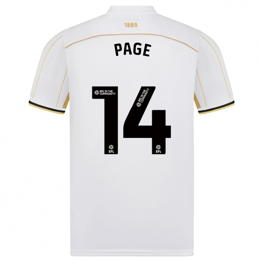 Danxen Bambino Maglia Olivia Jane Page #14 Bianco Oro Kit Gara Away 2025/26 Maglietta
