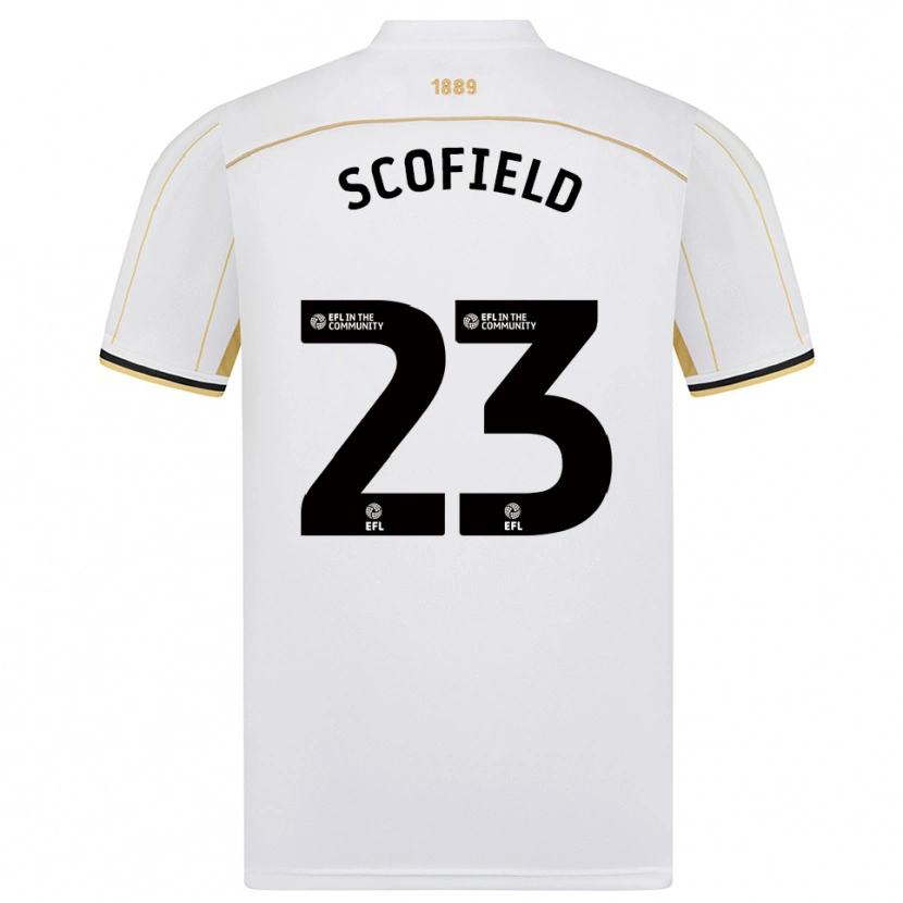 Danxen Bambino Maglia Connie Scofield #23 Bianco Oro Kit Gara Away 2025/26 Maglietta