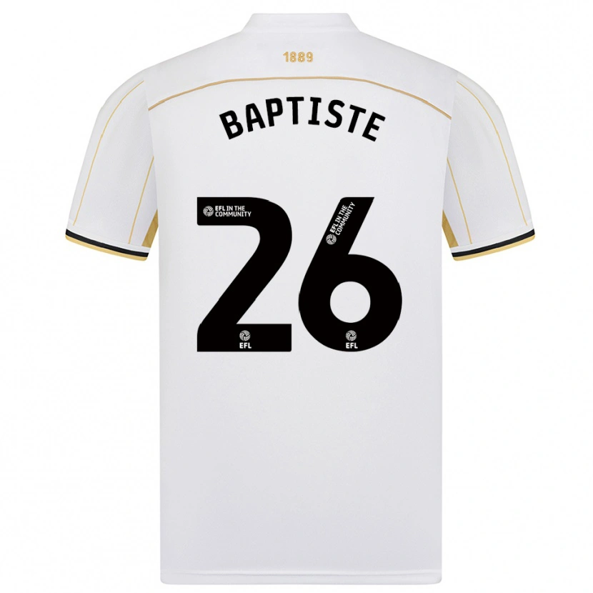 Danxen Bambino Maglia Jamal Baptiste #26 Bianco Oro Kit Gara Away 2025/26 Maglietta