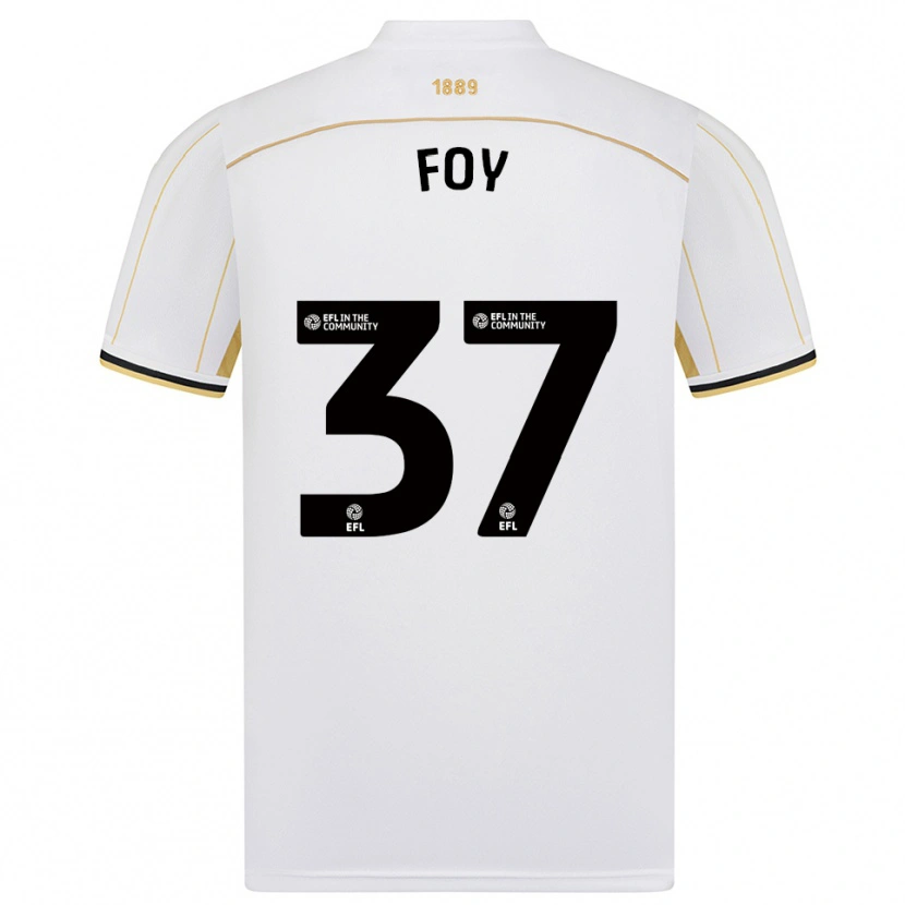 Danxen Bambino Maglia Grace Foy #37 Bianco Oro Kit Gara Away 2025/26 Maglietta