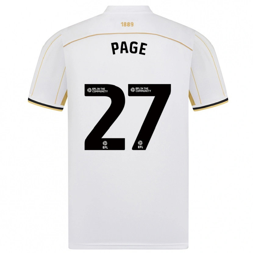 Danxen Bambino Maglia Olivia Page #27 Bianco Oro Kit Gara Away 2025/26 Maglietta