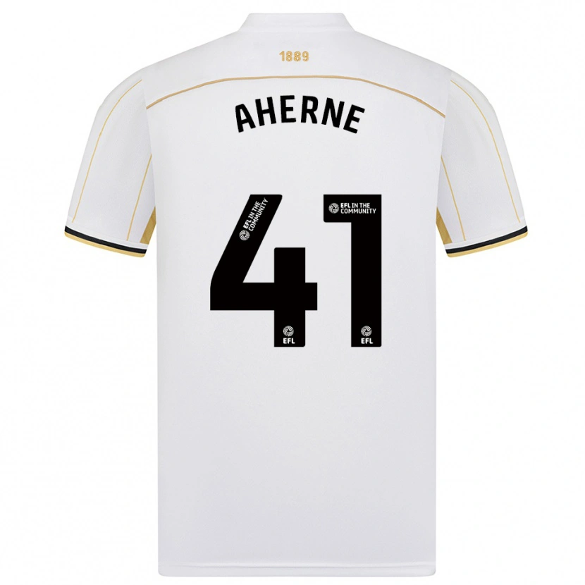 Danxen Bambino Maglia Alyssa Aherne #41 Bianco Oro Kit Gara Away 2025/26 Maglietta