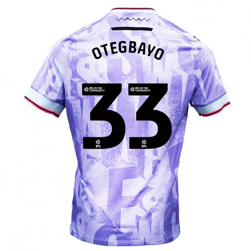 Danxen Bambino Maglia Gabriel Otegbayo #33 Lilla Bianco Kit Gara Away 2025/26 Maglietta