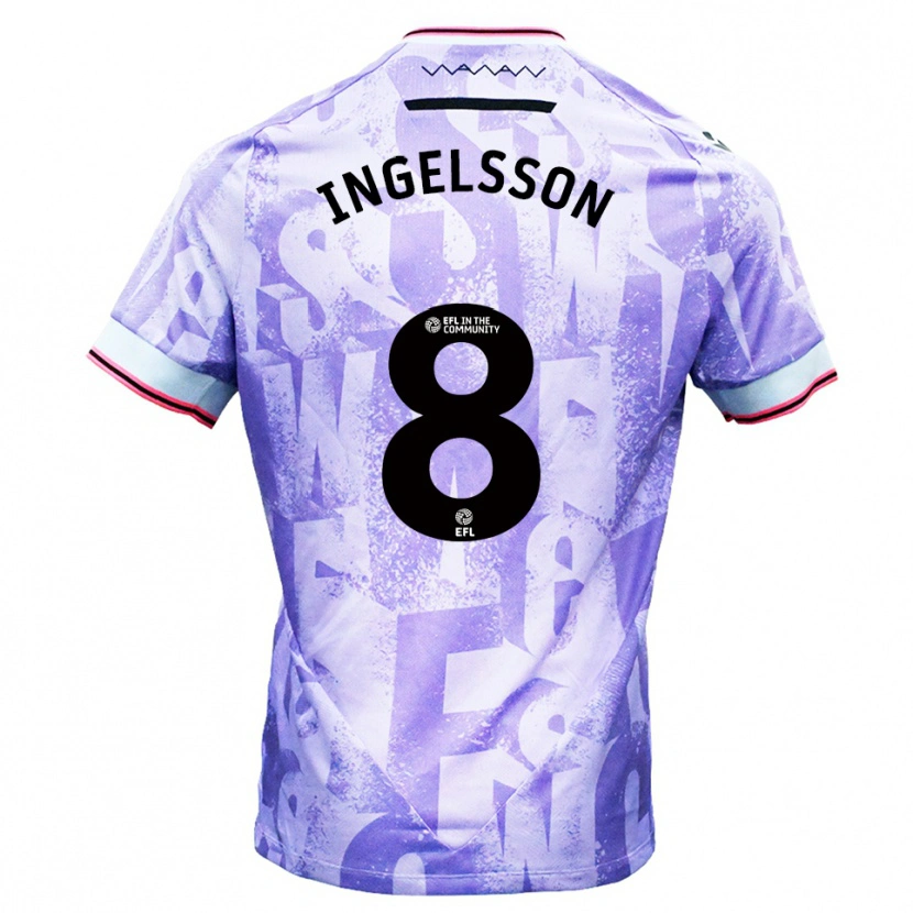 Danxen Bambino Maglia Svante Ingelsson #8 Lilla Bianco Kit Gara Away 2025/26 Maglietta