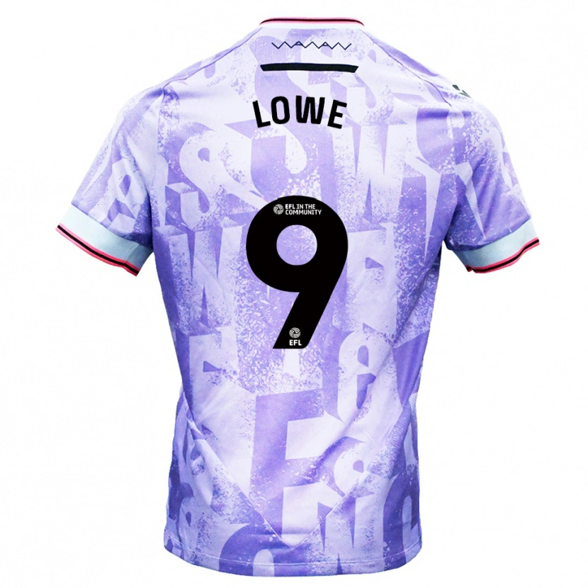 Danxen Bambino Maglia Jamal Lowe #9 Lilla Bianco Kit Gara Away 2025/26 Maglietta