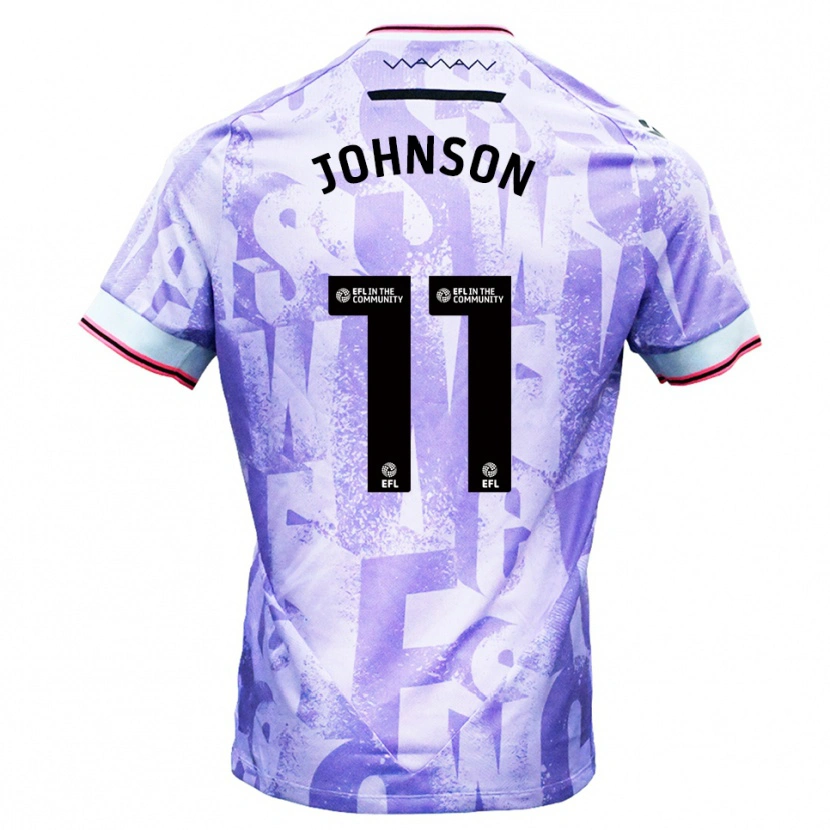 Danxen Bambino Maglia Reece Johnson #11 Lilla Bianco Kit Gara Away 2025/26 Maglietta