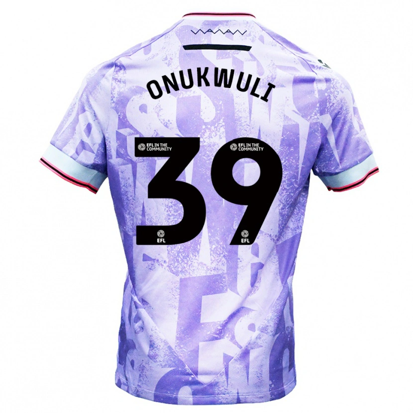 Danxen Bambino Maglia Favour Onukwuli #39 Lilla Bianco Kit Gara Away 2025/26 Maglietta