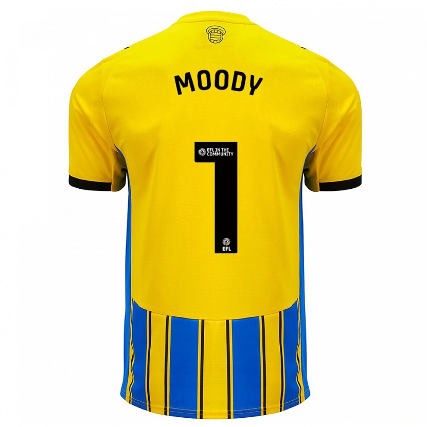 Danxen Bambino Maglia Dylan Moody #1 Blu Giallo Kit Gara Away 2025/26 Maglietta