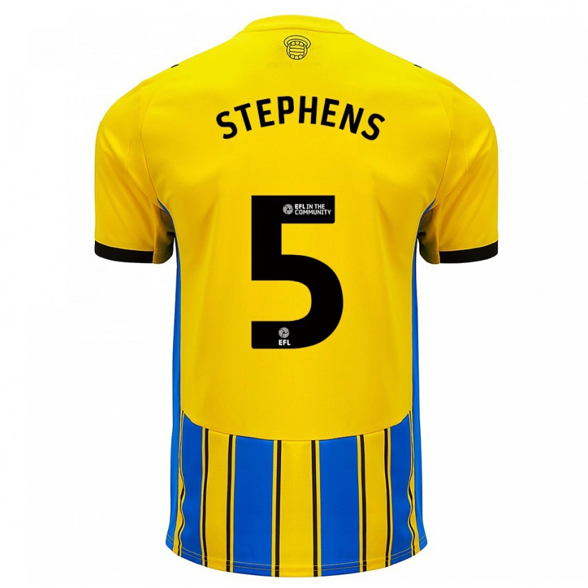 Danxen Bambino Maglia Jack Stephens #5 Blu Giallo Kit Gara Away 2025/26 Maglietta